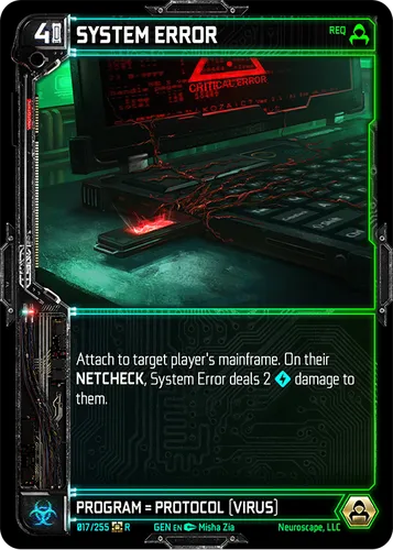 SYSTEM ERROR — Neuroscape TCG card