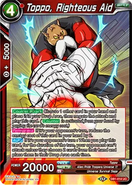 Toppo, Righteous Aid — Dragon Ball Super Card Game card