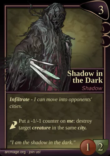 Shadow In The Dark — Arcmage card
