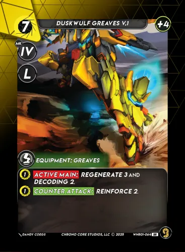 Duskwulf Greaves V.1 — Chrono Core TCG card
