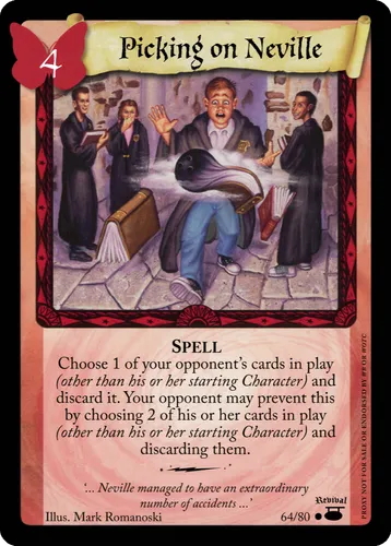 Picking on Neville — Harry Potter TCG card