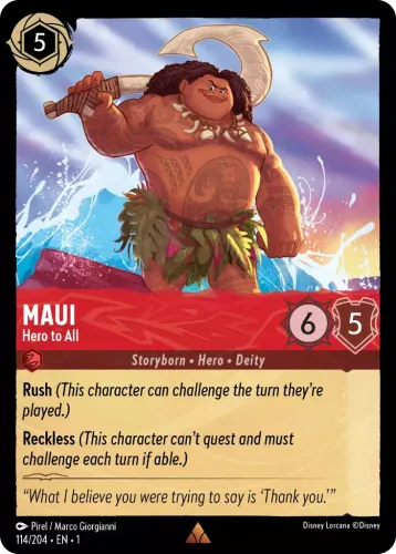 Maui - Hero to All — Disney Lorcana card