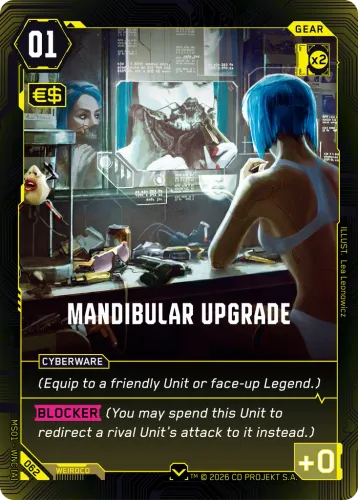 Mandibular Upgrade — Cyberpunk TCG card